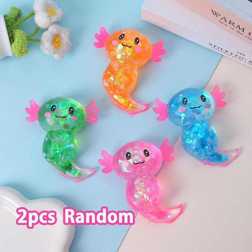 Squishy Axolotl Langsam Aufgehend Knet-Stressabbau-Spielzeug Glitzer Fidget Anti-Stress-Spielzeug Entlüftungs-Stressball Partygeschenk Geburtstagsgeschenk