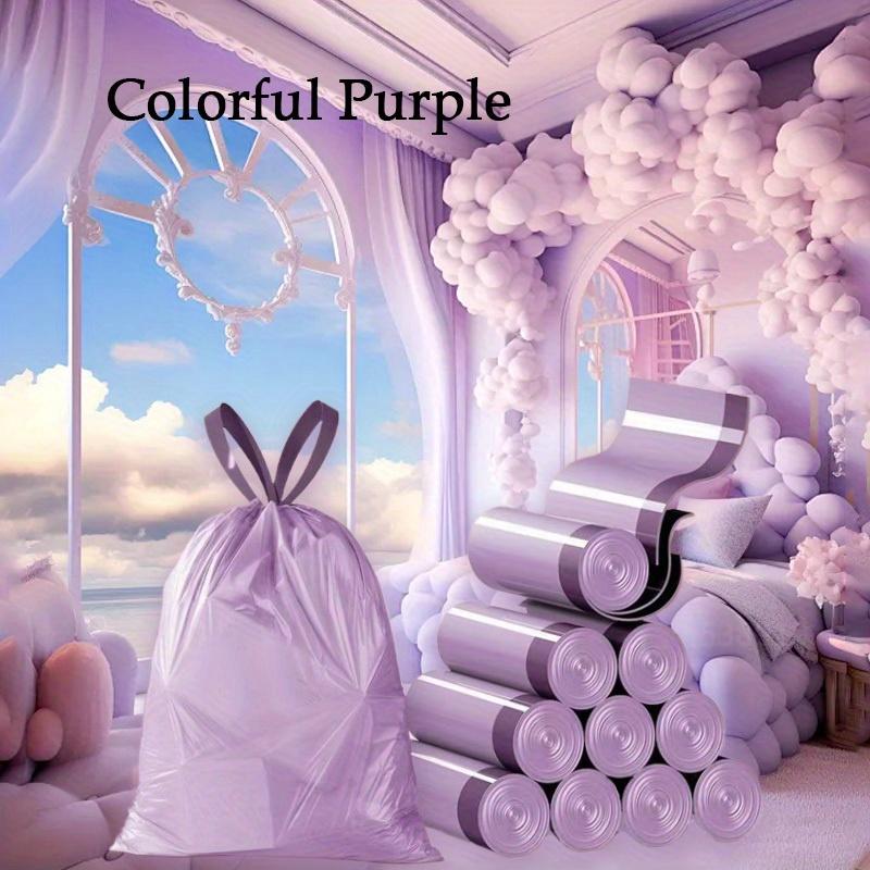 Portable Garbage Drawstring Bags for Home Use, Party Purple Trash Bag