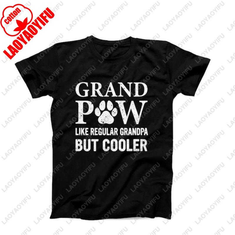 Grand Paw TShirt Funny Cool Dog Paw Print Grandfather Tees Fathers Day for Grandpaw Gift Comfortable Soft Cotton Camisetas
