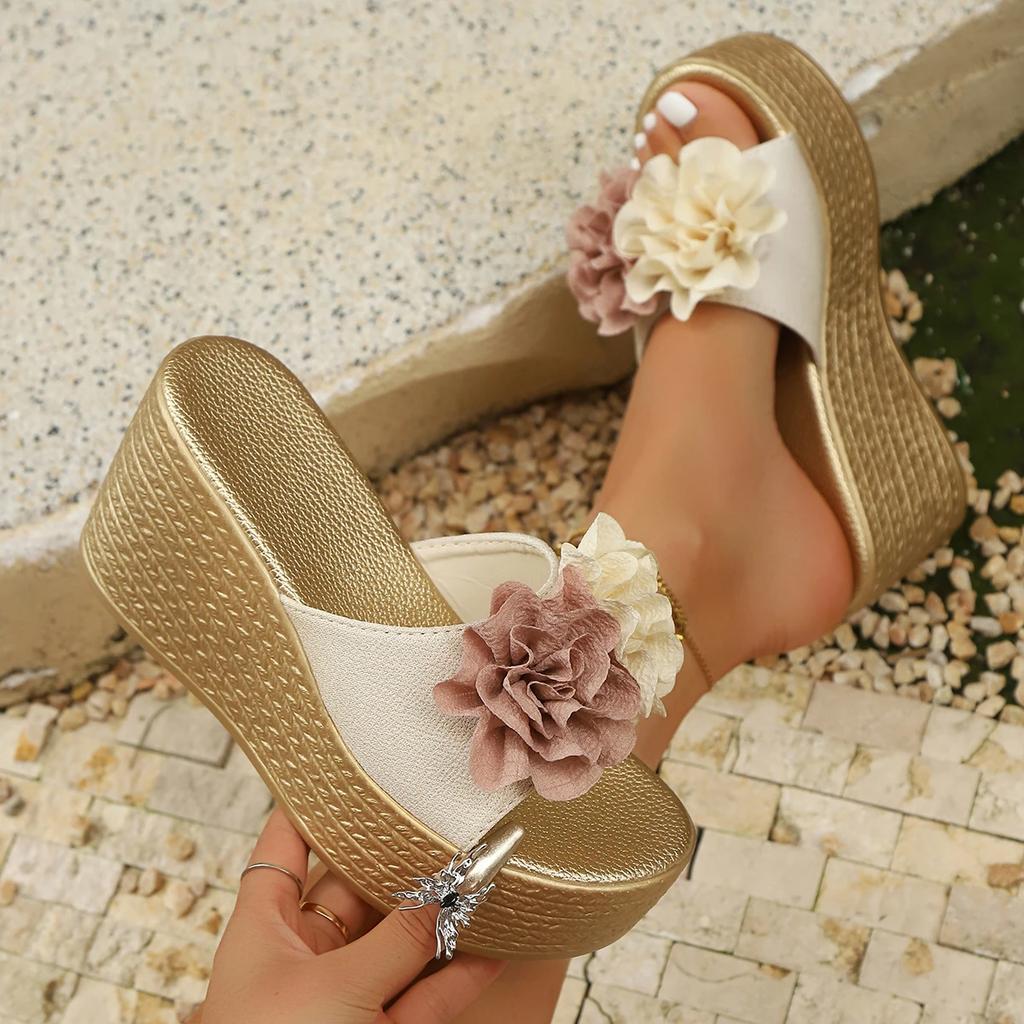 Fashion Women Slippers Fashion Wedges High Heels Shoes Women Brand Peep Toe Platform Slippers Casual Party Daily Sandals Slides Women