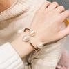 Bracciale di Perle Bracciale Versatile Bracciale a Doppia Filza Asimmetrico da Donna Gioiello Semi Aperto