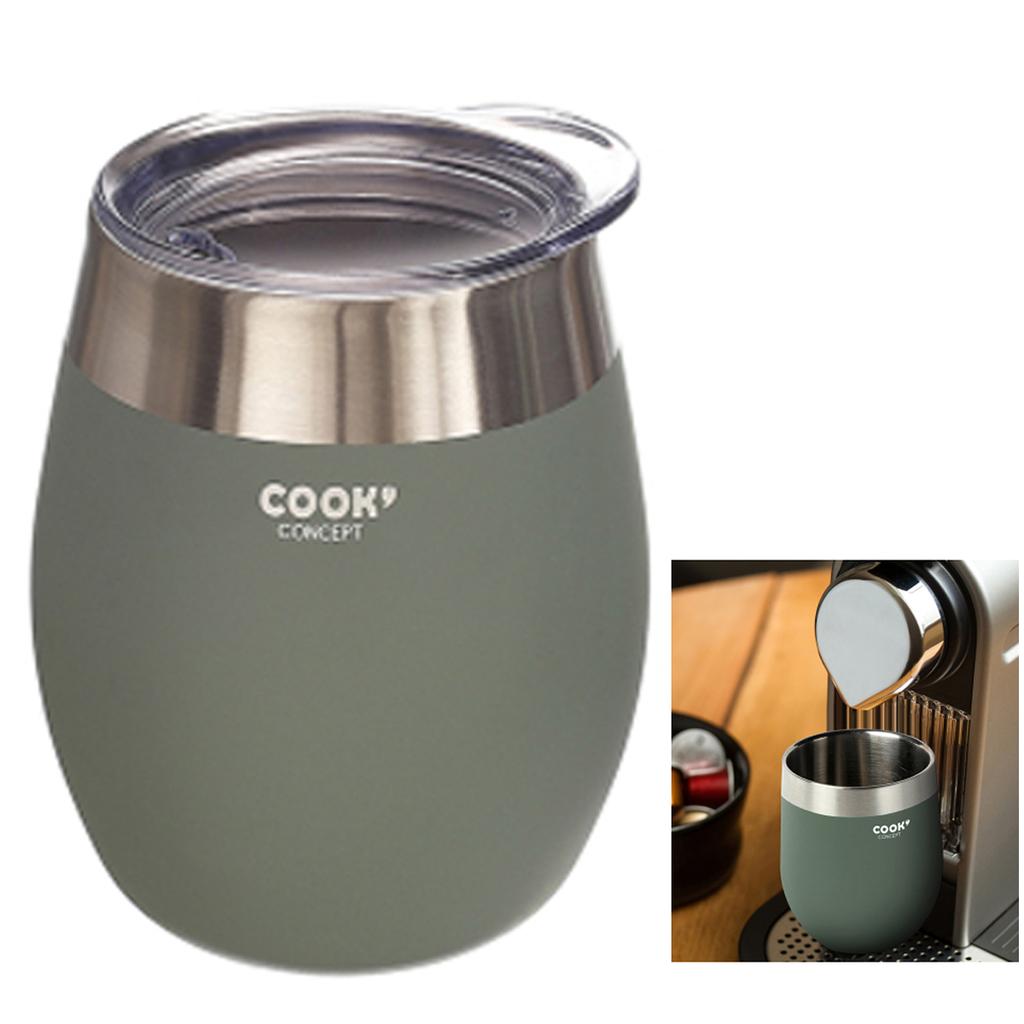 Les Trésors De Lily [A1727] - Cestovní hrnek design 'Pure' zelený (ocel) - 10x8 cm (20 tř)