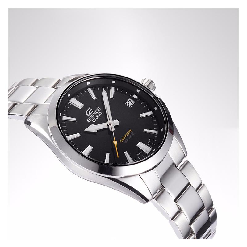 Casio EDIFICE 100 meters waterproof fashion trend quartz movement stainless steel strap Japanese and Korean watch men's watch black EFB-107D-1AVUPR