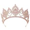 DIEZI 8 Colors Elegant Vintage Baroque AB Crystal Heart Crown For Women Girls Wedding Bride Queen Bridal Tiaras Hair Accessories
