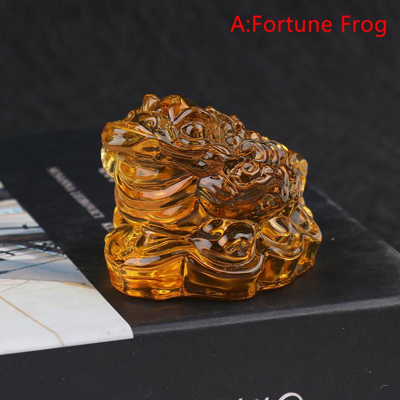 Chinese Yellow  Feng Shui Lucky Cat Fortune Frog Gift Home Decorations