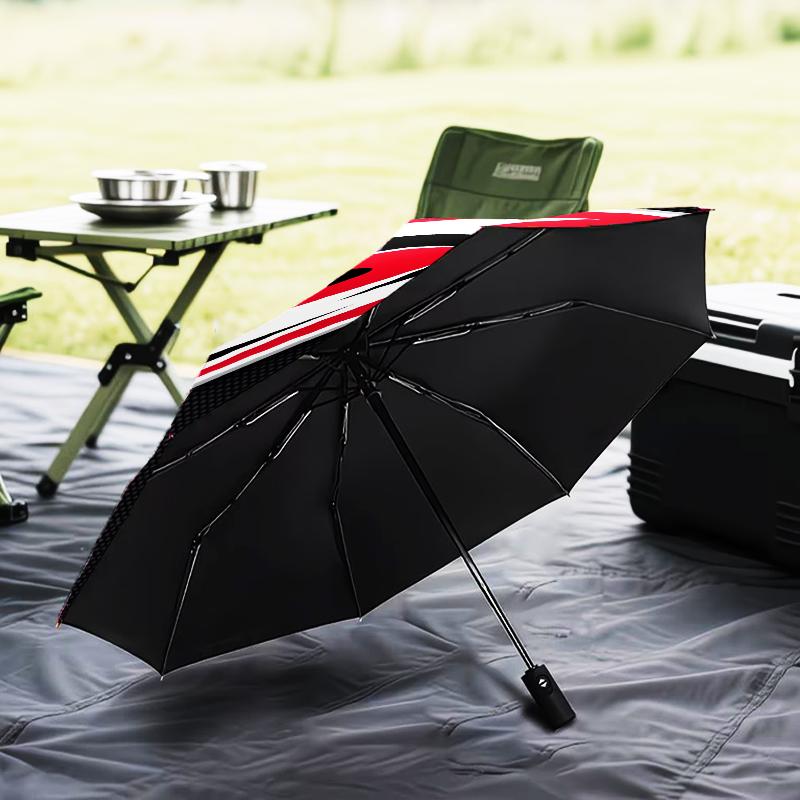 Carolina Hockey Logo Umbrella Folding umbrella, automatic umbrella 8-Frame for Travel, camping Use Gift for Halloween Christmas
