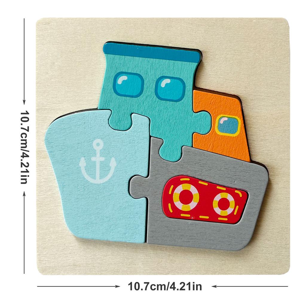 1pc 10.7cm Colorful 3D Puzzles for Kids Cartoon Animals Jigsaw Puzzle Games Children Educational Wooden Toys