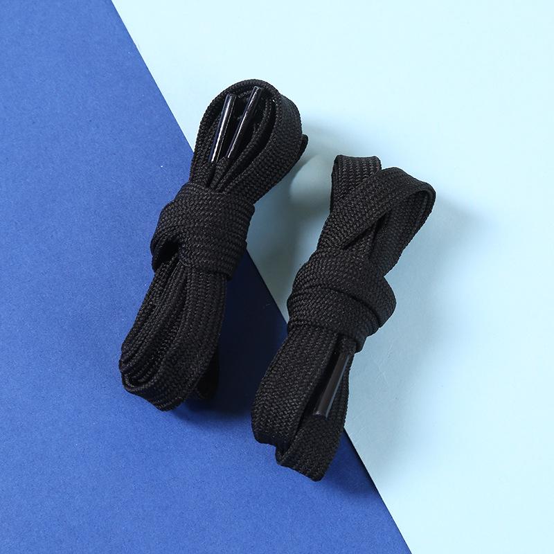 10mm Double Layer Flat Polyester Shoelaces for Casual Sports Shoes - White