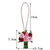 Fashion 3D Sequin Flowers Bouquet Beaded Pendant DIY Rhinestone Beads Keychain Lanyard Hanging Rope Handmade Bag Accessories