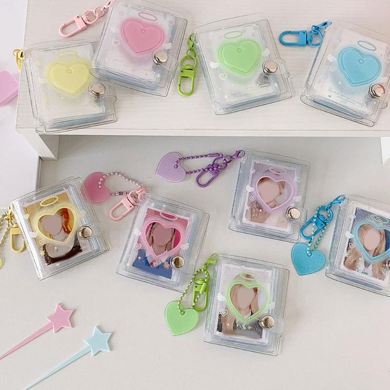 Mini Photo Organizers 16 Pocket Page Transparents Display Book for Sticker Polaroids Memory
