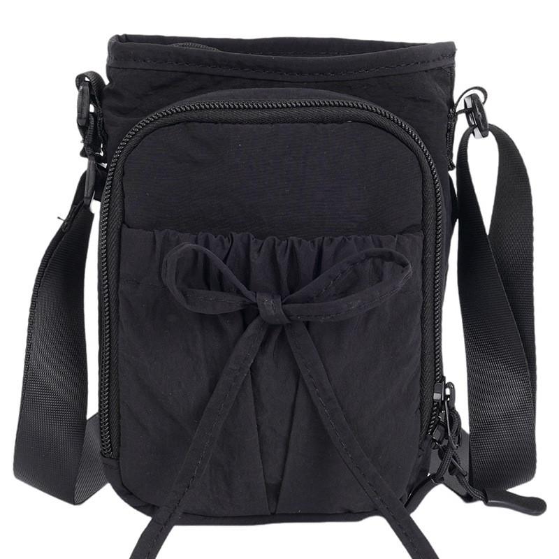 Nylon Mini Vertical Phone Bag With Bow Knot For Daily Casual Wear
