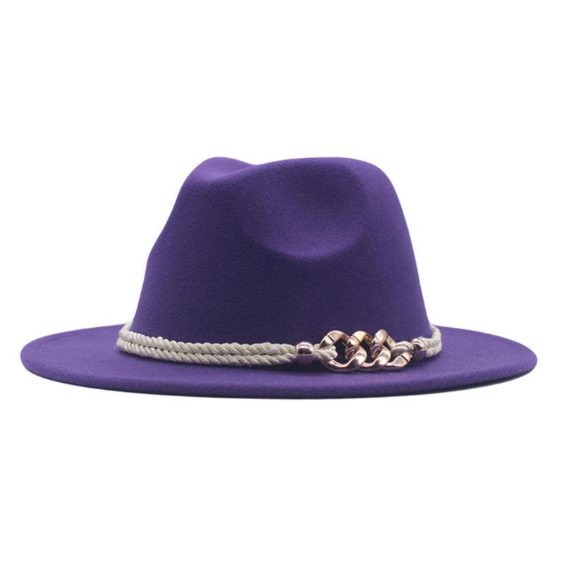 New European and American women's soft tweed big-brimmed felt hat British retro accessories jazz hat men's woolen top hat sun hat