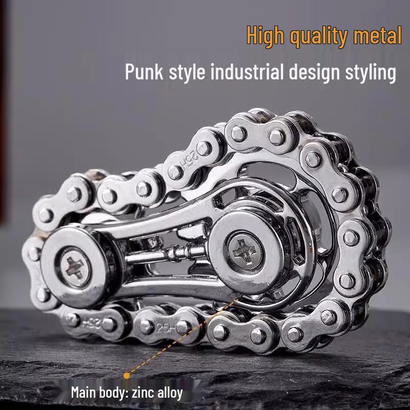 Metal Gear Chain Fidget Spinner - Stress Relief Mechanical Toy