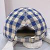 New Baseball Cap Hemming Plaid Summer Millinery Hat Sunshade Sunscreen Breathable Large Head Circumference Adjustable