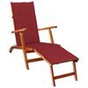 Day and Night - Day and Night Garden Lounger with Footrest and Cushion In Solid Acacia Wood