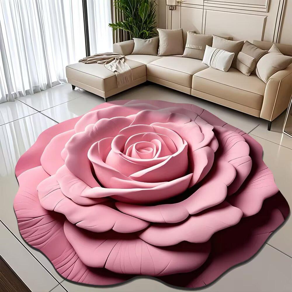 Peony Flower Floor Mat Home Living Room Carpet Stain Resistant Easy Care Bath Mat Absorbent Door Mat For Kitchen Bathroom Entryway