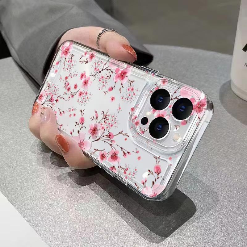 For Xiaomi Mi 17 Pro 15 14 13 12 11 Lite 5G Mi 15 T Pro 14T 13T 12T Painted Cherry Blossom Pattern Phone Case Clear Bumper Cover