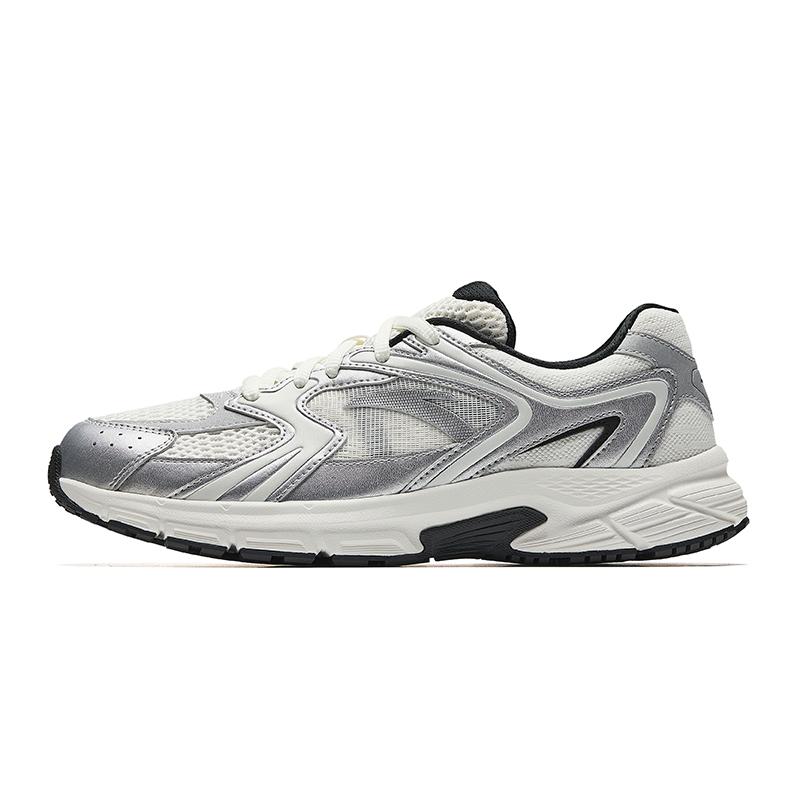 

new Anta Breathable Lightweight Height Increasing Low Top Casual City Commute Running Shoes Men s White Silver 44