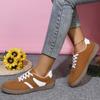 Women's Retro Color-Blocked Flat Low-Top Casual Sports Board Shoes, Training Style, Available In Large Sizes.