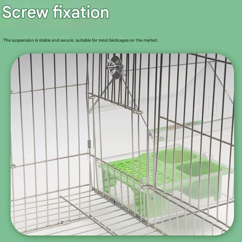 Durability Bird Feeders Two Separate Food Chambers Transparents Container Tracking Effortlessly Refill Stable Cage