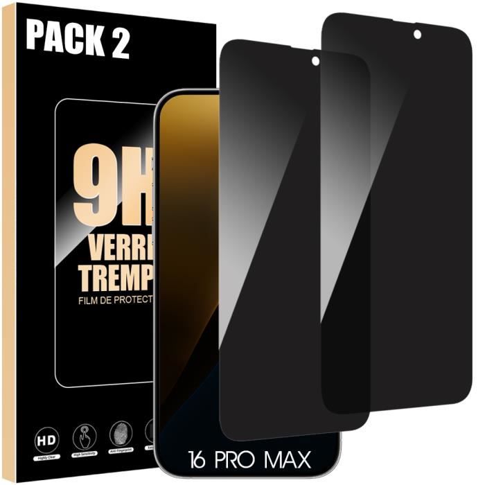 Protecteur d'écran - BOOLING - iPhone 16 Pro Max - Verre trempé - Anti-espion - Antichoc
