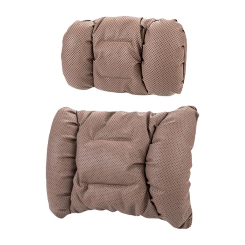 Universal Breathable Memory Foam Automotive Neck Support Pillow Contoured Ergonomic Design With Detachable Back Cushion