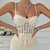 INS Style Lace-Up A-Line Slimming Y2K Fishbone Lace Camisole 70229