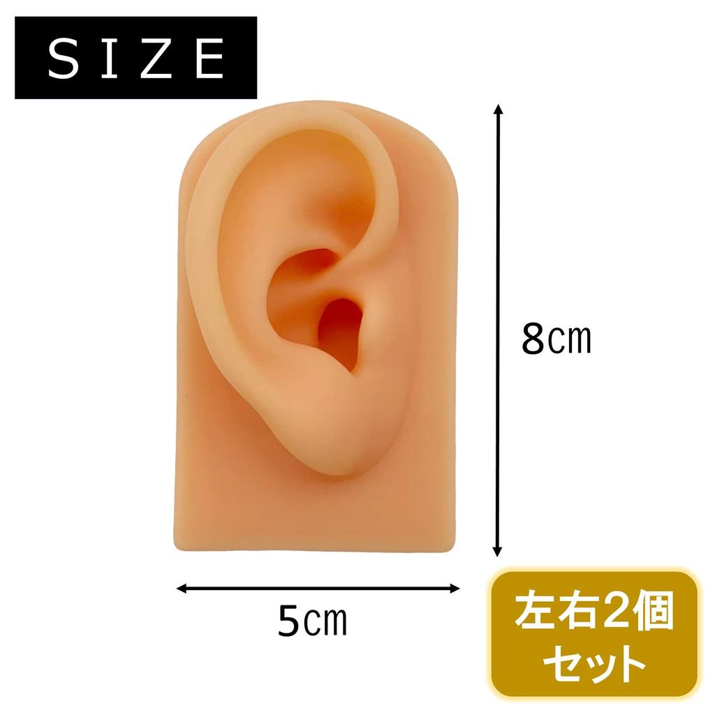 NOELAMOUR Silikon-Ohr-Modelle, Set von 1 (Links und rechts), Realistische Ohr-Modelle für Piercings (Hautfarbe)