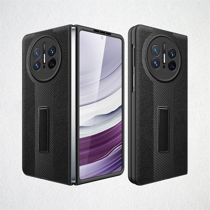 For Huawei Mate X5 / Mate X3 Case Wrist Strap Bracket Leather Strap  With Tempered Film Folding Shockproof Cover