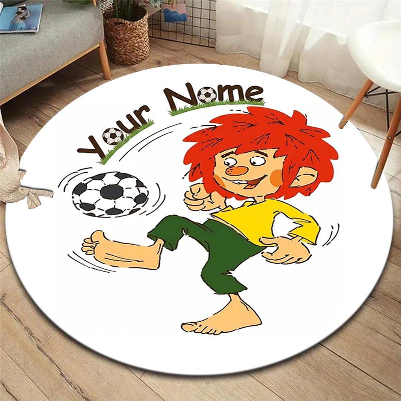 Lion Dreams Custom Name Round Area Rug Carpet Rug For Living Room Bedroom Sofa Playroom Decor Nonslip Floor Mat