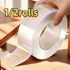 1/2rolls Super Strong Double Sided Tape,Waterproof Transparent No Residue Adhesive for Walls,Glass, Metal, Wood, Plastic Bonding