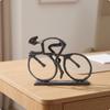 Modern Decorative Sculpture | Cyclist Sculpture, Sleek Metal Silhouette, Statue, for Desk