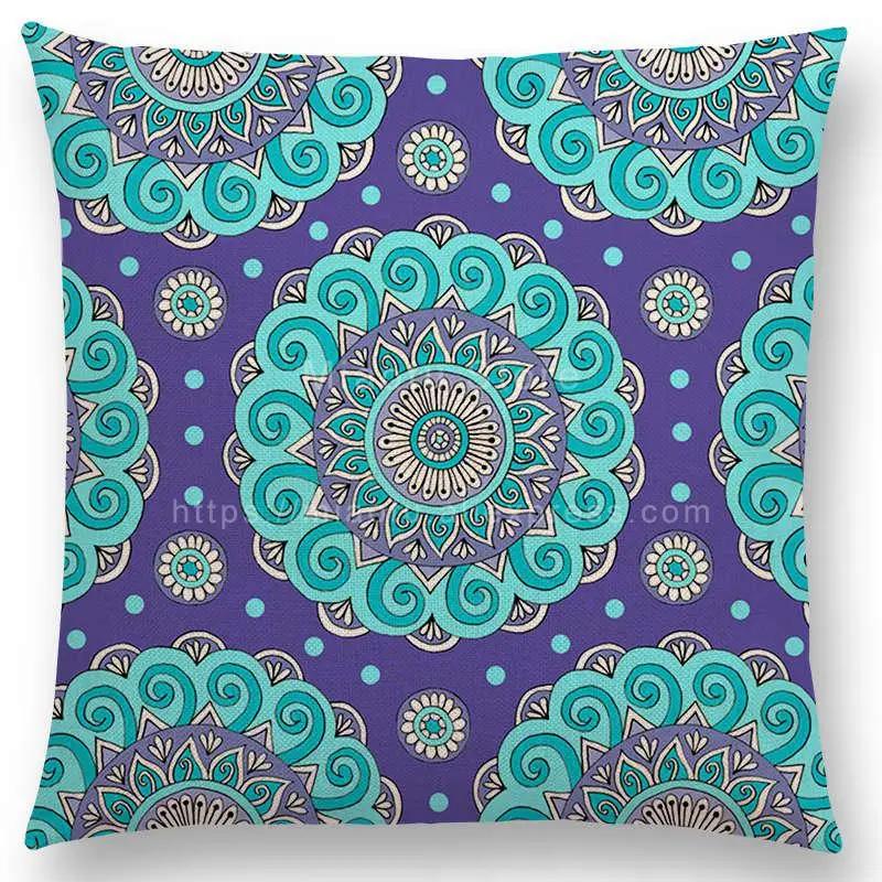 Neuheiten Boho Bunt Sonnenaufgang Regenbogen Diamantblumen Blüte Paisley Blumenmuster Mandalas Drucke Kissenbezug Kissen