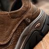 Men's Genuine Leather Hiking Shoes Lace Up Outdoor Casual Sneakers