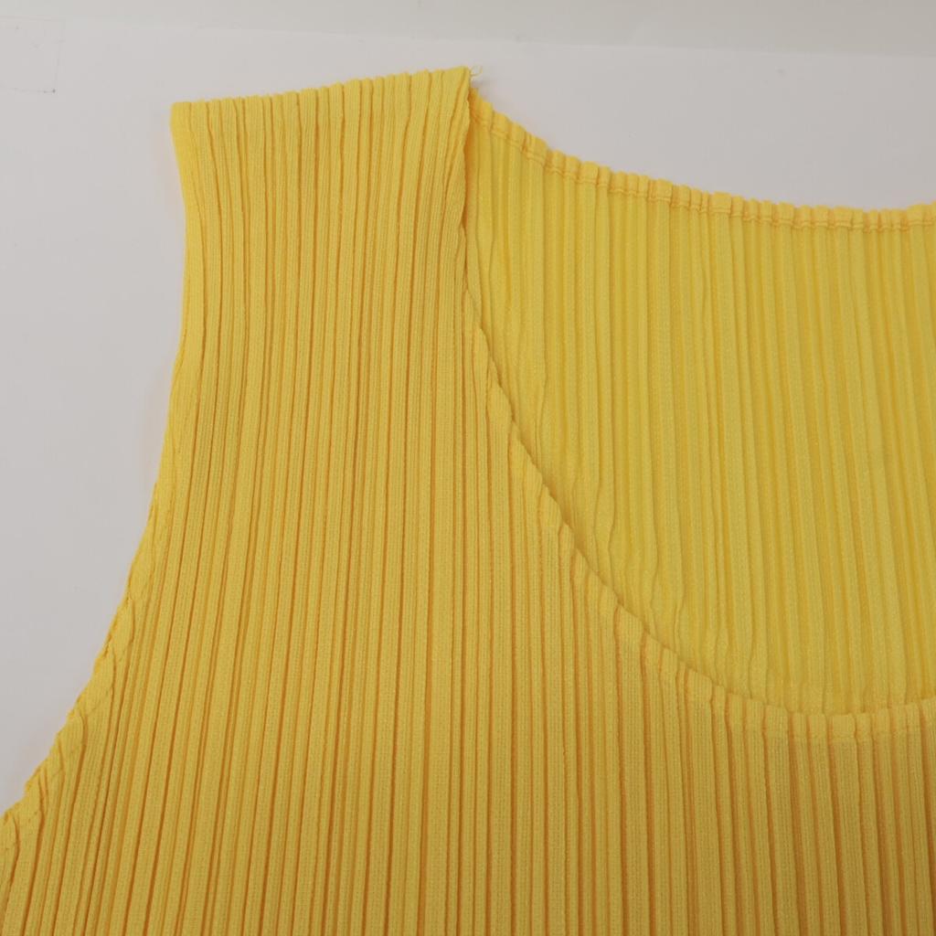 PLEATS PLEASE Yellow PP71-JH116 Polyester Sleeveless Dress Dress 3 yellowUsed
