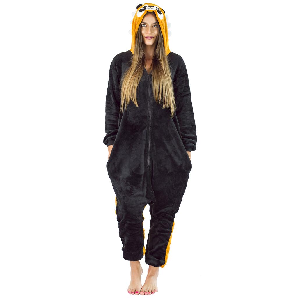 Warm women's pajamas raccoon gift kigurumi onesie comfortable outfit XL Onesie raccoon costume - M