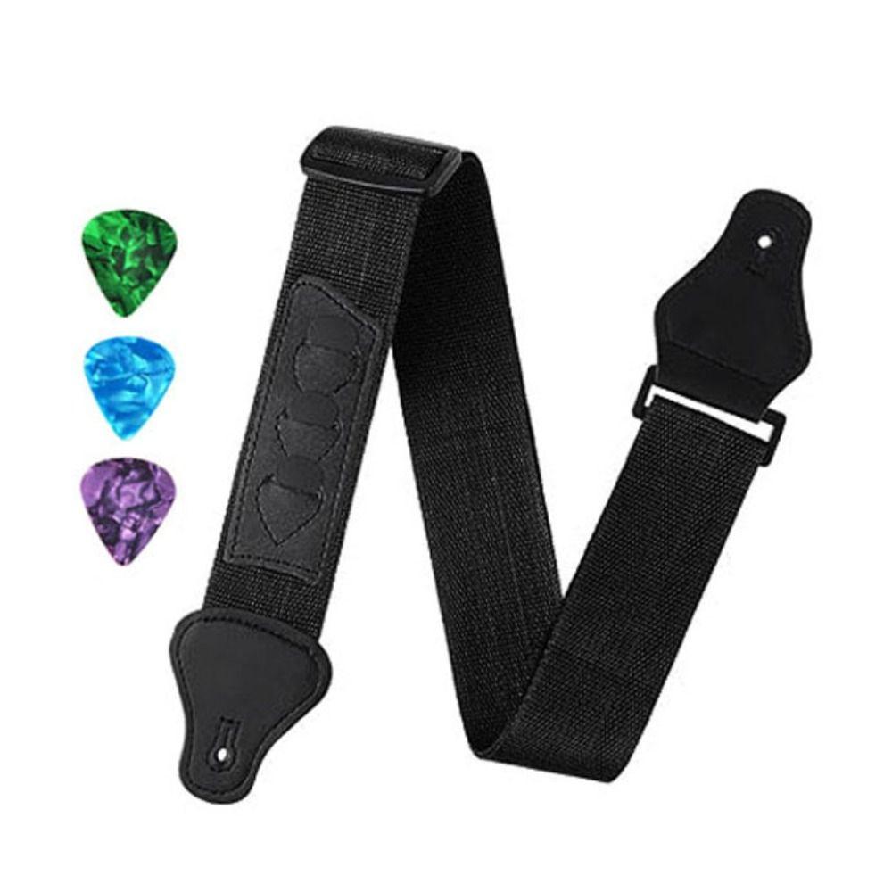 

Nylon Guitar Strap Adjustable Bass Belt Fashion Guitarra Belt Strap чорний