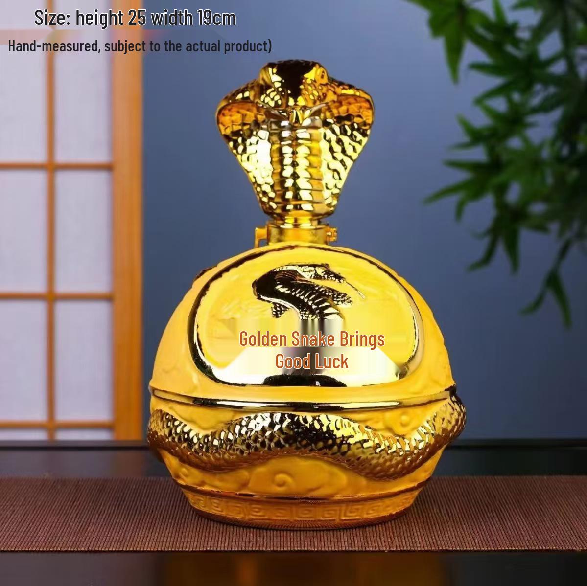 Золотая Змея, Благоприятный Керамический Винный Кувшин из Цзиндэчжэня, Вместимость 3 Цзиня, Герметичный Горшок для Байцзю, Декоративное Украшение.