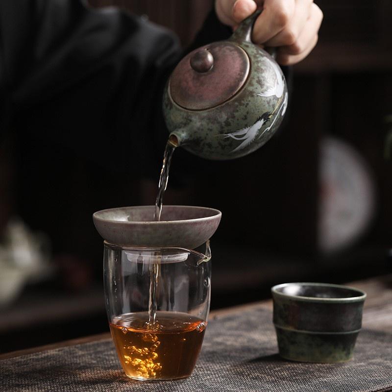 Radiant Crane Filter Net Kung Fu Tea Set Accessories Tea Leaf Filter Net Ceramic Tea Strainer