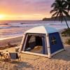 Inflatable Camping Tent w/ Hand Pump, Easy Setup 1/2 Person Blow Up Tent, Dark Blue