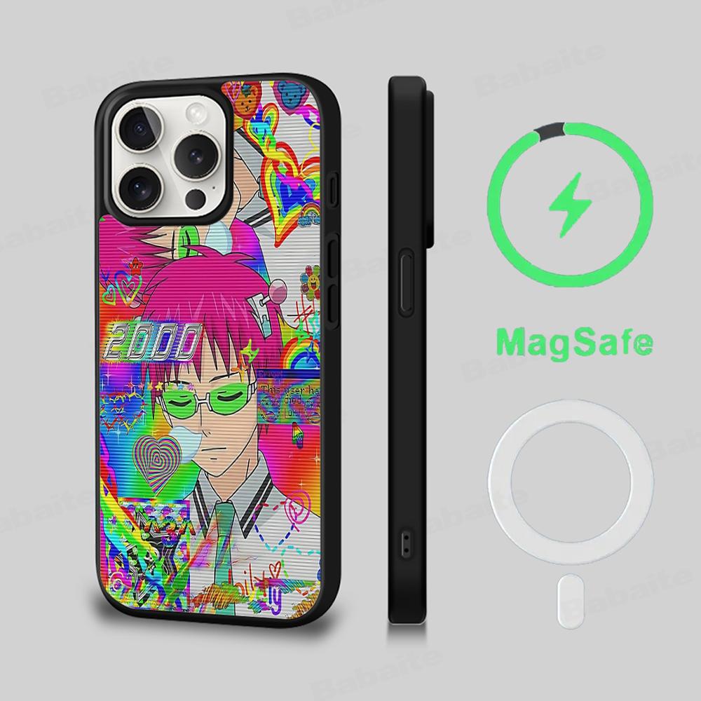 Saiki Kusuo No Psi Nan Phone Case Magnetic Case For IPhone 16 14 13 12 11 15 Pro Max Plus For Magsafe Wireless Charge Cover