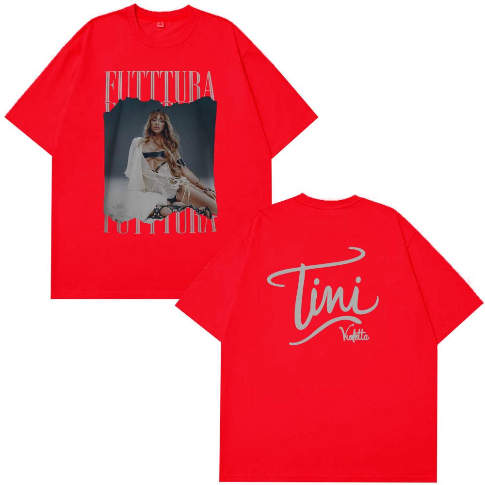 Singer Tini Stoessel Futtura Tour 2026 Tshirt Unisex Women Fashion Aesthetic Tshirt Shortsleeved Loose Casual Oversized Tshirts