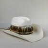 Cappello da cowboy in paglia rigida da uomo cappello da pascolo a tesa larga da donna cowboy tinta unita cappello da sole estivo confezione in scatola sombrero vaquero hombre