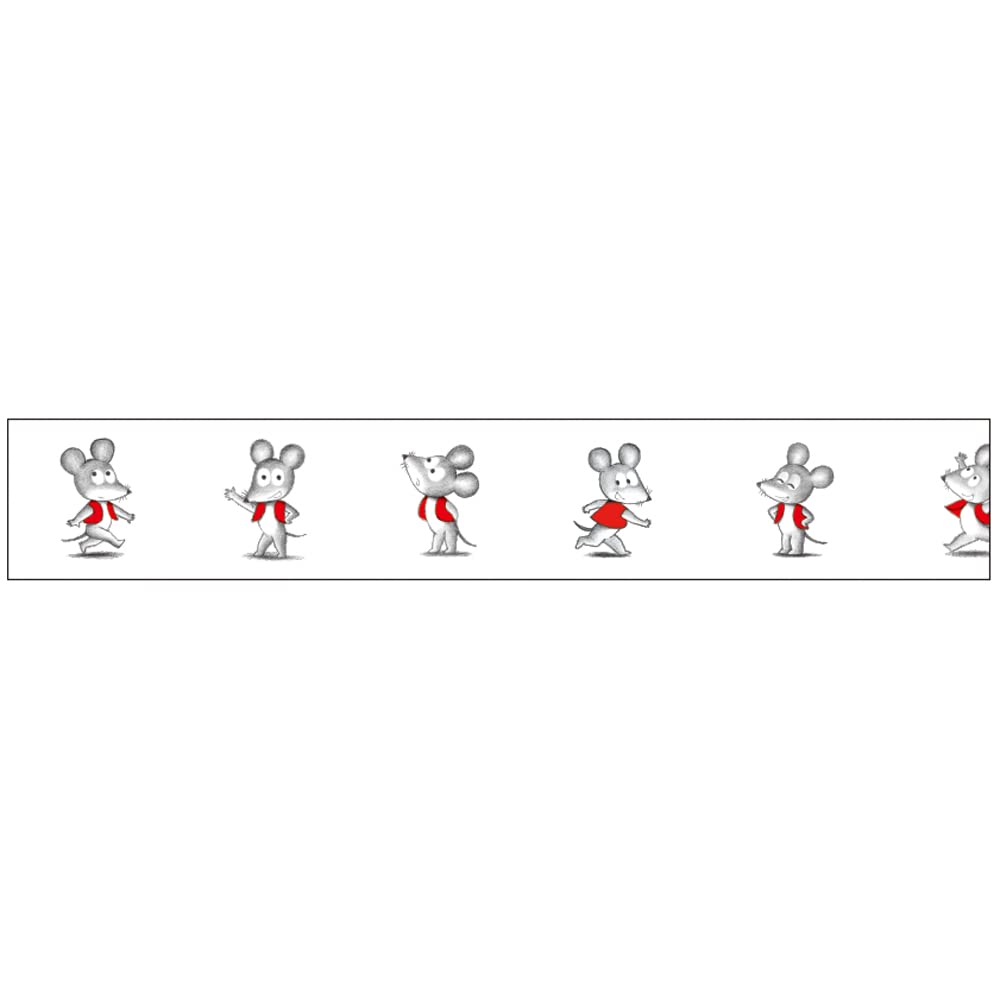 Gakken Staeful Mouse Vest Masking 15mm BM04079 Tape, Clear, Wide, White,