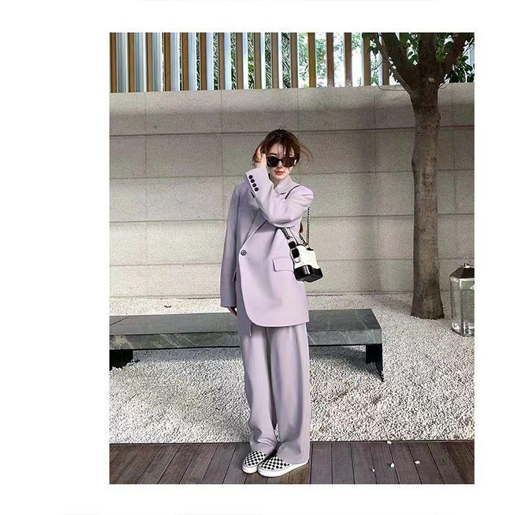 Women's Fashionable Slimming Loose-Fit Two-Piece Suit Jacket - Korean Style for Spring/Autumn 2026