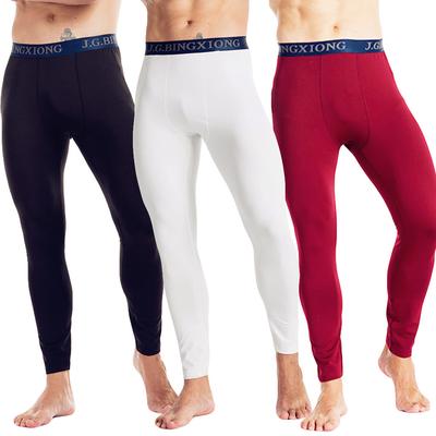 Mens Autumn Winter Comfortable Warm Pure Color Bottompants Leggings Pants