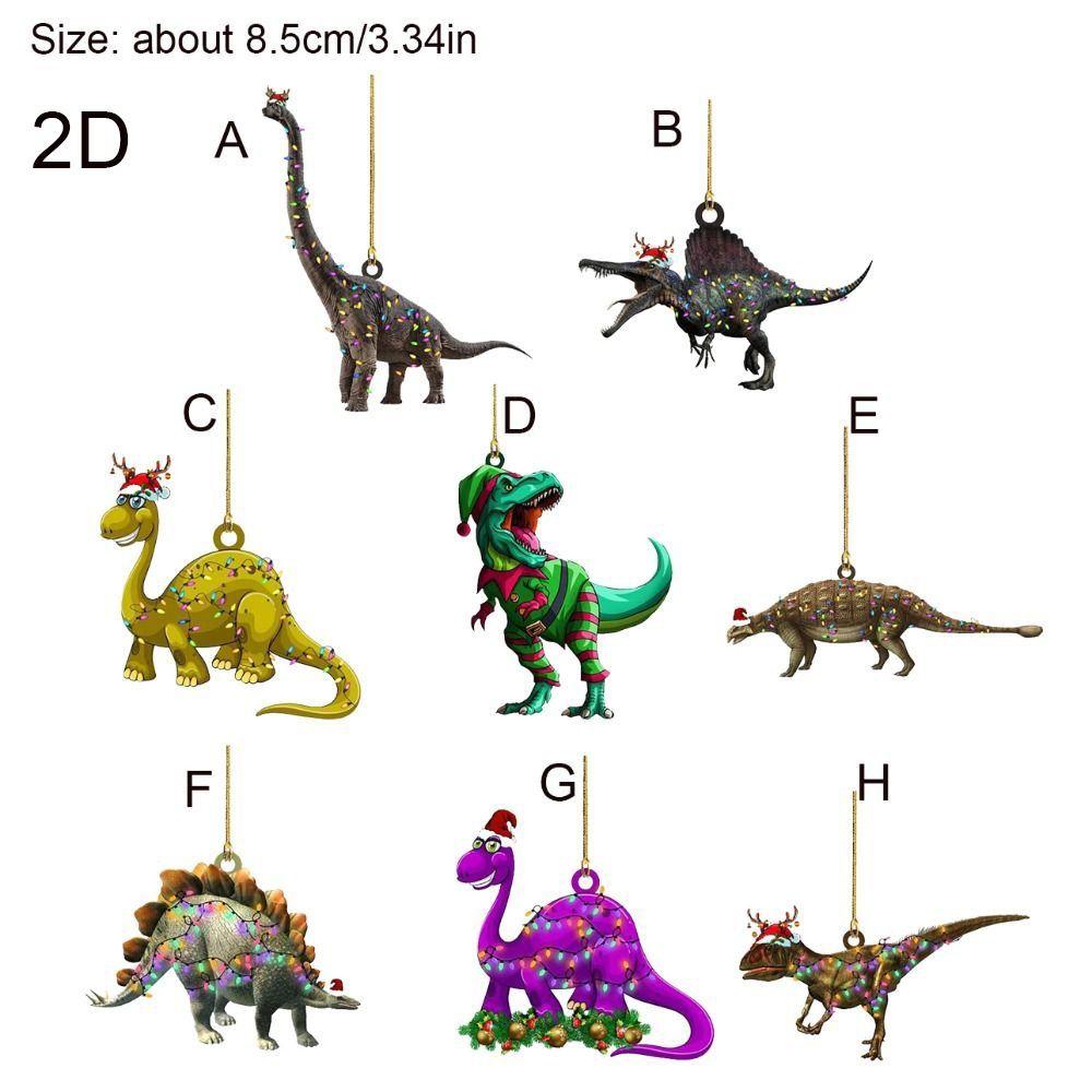 Acrylic Christmas Tree Dinosaur Pendant Decorative Acrylic Christmas Tree Decoration  New Year