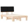 Bed Frame with Padded Headboard Black 120 x 190 cm