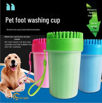 Tazza Portatile Antibatterica per la Pulizia delle Zampe del Cane e Spazzola Deodorante