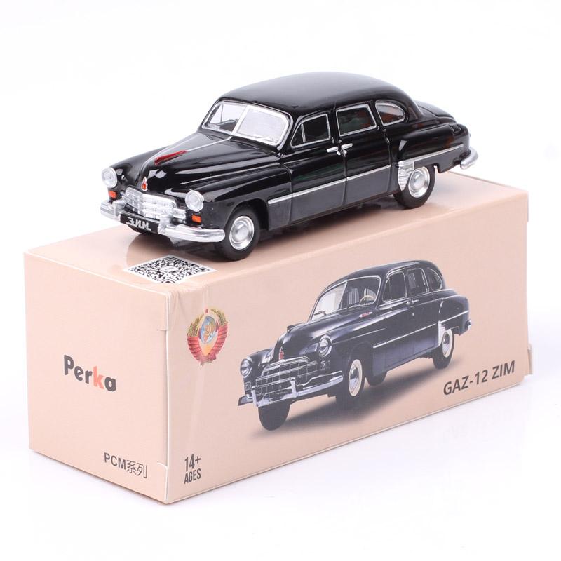 Perka 1/64 Scale Vintage Soviet Gorky GAZ 12 ZIM Diecasts Toy Vehicles Car Model Miniatures Gifts Black